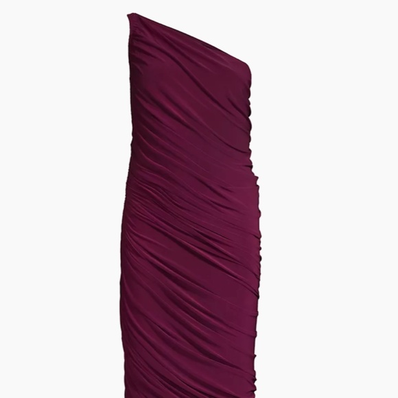 NORMA KAMALI ROUGED DRESS (PLUM) SIZE L - Picture 1 of 2